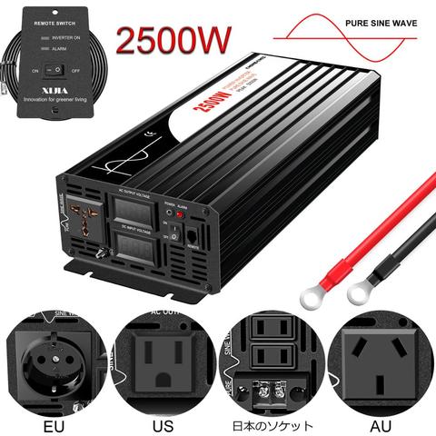 2500W pure sine wave solar power inverter DC 12V 24V 48V  to AC 110V 220V digital display ► Photo 1/6