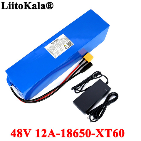 48V 12Ah 18650 E-bike battery li ion battery pack bicycle scoot conversion kit bafang 1000W XT60/T plug with Charger ► Photo 1/6