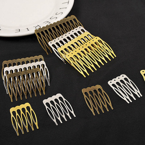 10pcs 5/10 Teeth Metal Hair Comb Blank Base Gold Hair Claw Hairpins For Jewelry Making DIY Wedding Hair Components Accessories ► Photo 1/6