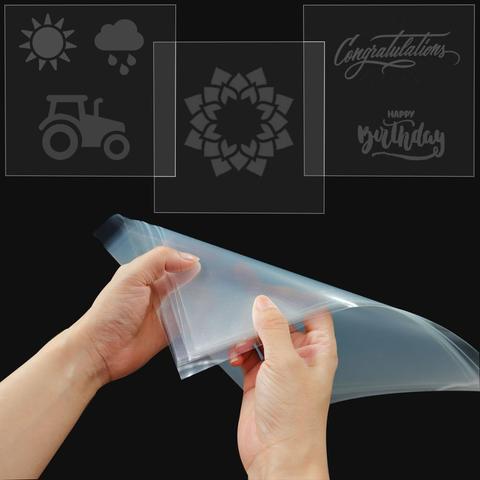 (16 PCS) 6 Mil Blank Stencil Material - Clear Mylar Template Sheets 12 x 12 Inches Acetate Film Plastic Sheets for Making Craft ► Photo 1/6