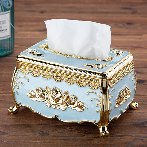 European style acrylic tissue box luxury KTV hotel tissue box tissue rack desk accessories home office bar desktop tissue ► Photo 1/1