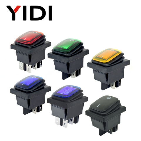 250VAC KCD4 201 203 Waterproof Rocker Switch DPST 4pin ON OFF 12V 220V LED 6 pin ON ON DPDT boat marine car rocker switch ► Photo 1/6