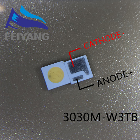 500PCS 3030M-W3SP AOT LED Backlight High Power LED 1.6W 3030 6V Cool white 100-130LM TV Application ► Photo 1/3