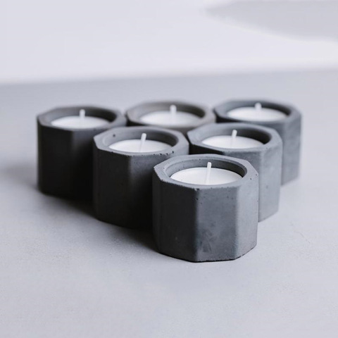 tealight holder molds silicone molds for concrete holder candlestick molds mini pot molds ► Photo 1/6