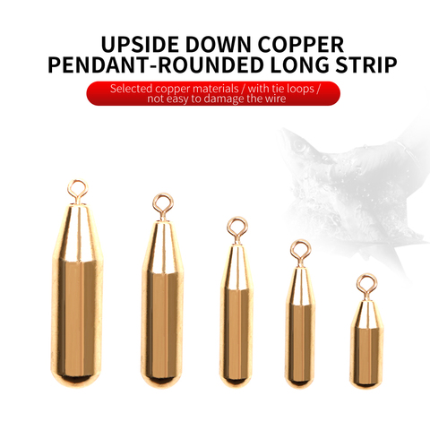 LUSHAZER 5pcs/lot cylinder shape copper Dropshot weight 1.8g 3.5g 5g 7g 10g drop shot sinker fishing weights Fishing Tackle ► Photo 1/6