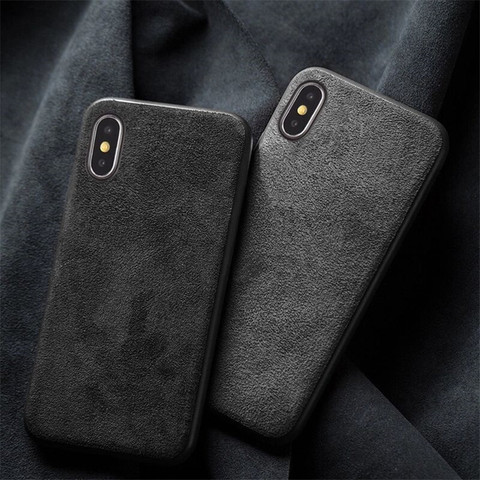 Italian Alcantara Case For iPhone 11 Pro Max 12 Mini SE 6 7 8 Plus Luxury Suede Leather Case For iPhone XS Max XR X Back Cover ► Photo 1/6