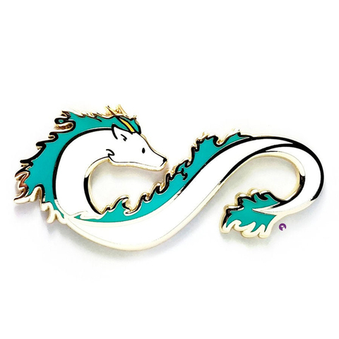 Elegant Bailong White Dragon Infinite Hard Enamel Pin Anime Spirited Aways Medal Brooch Fashion Cartoon Animal Badge Accessories ► Photo 1/2