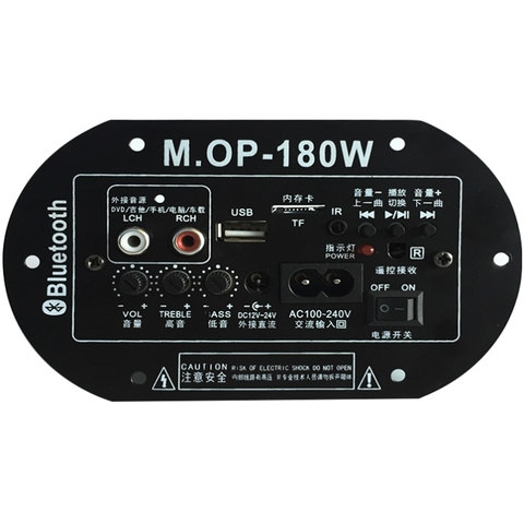 MOP-180 AC220V 12V 24V High power digital amplifier board bluetooth subwoofer Amp Car Home TF USB RCA Audio Amplificador ► Photo 1/4