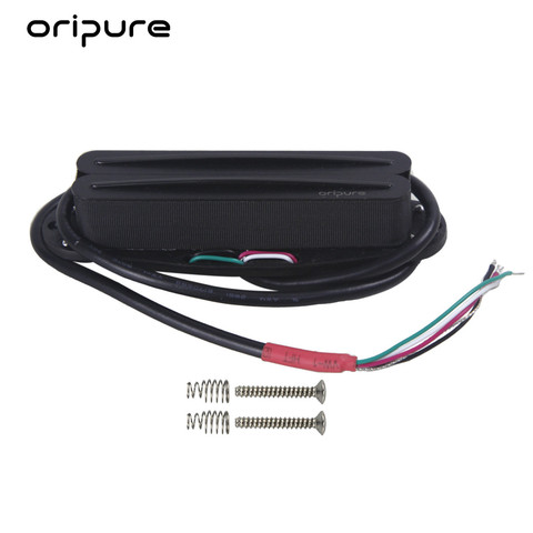 OriPure Black Alnico 5 Hot Dual Rail Humbucker Electric Guitar Pickup Single-Coil-Sized 16K Guitar Parts ► Photo 1/6