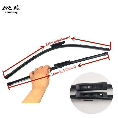 2pcs/lot car styling stickers Wiper blades for Renault megane II 2 (2007-2010) 24