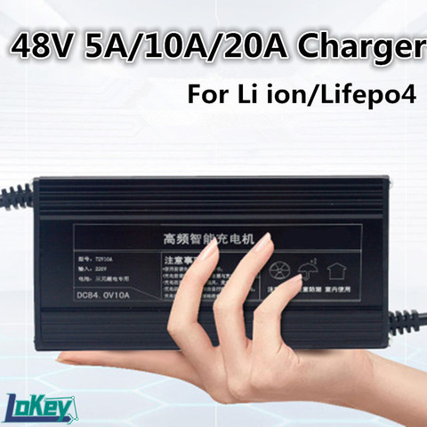 48V 10A 15A 13S 54.6V lipo 16S 58.4V lifepo4 Smart FAST Charger for ebike scooter golf cart forklif lithium lifepo4 battery ► Photo 1/6