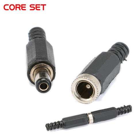 10PCS DC Jack DC Power Connector pin 2.1x5.5mm Female Plug Jack + Male Plug Jack Socket Adapter ► Photo 1/6