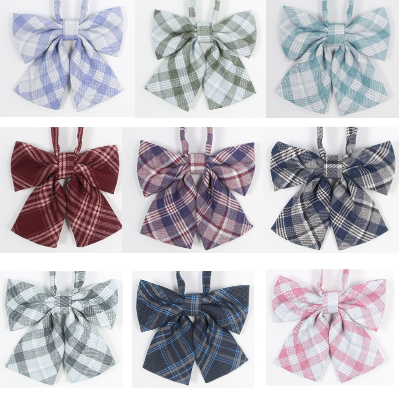 School Dresses For Girl Plaid Bow Tie Lady Jk Uniforms Collar Butterfly ...