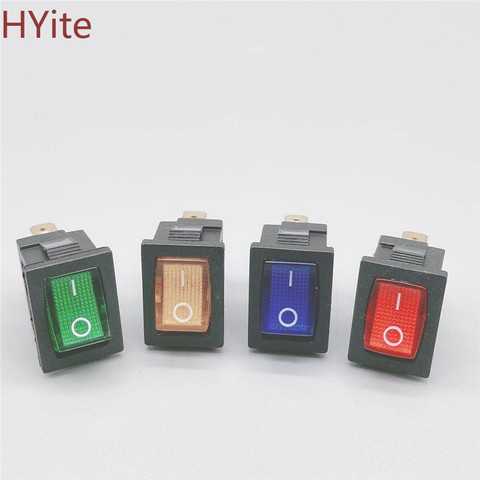 4pcs KCD1 On-Off 3Pin Boat Car Rocker Switch 220V Red Yellow Green Blue Button Best Price ► Photo 1/1