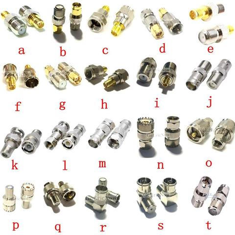 1pcs RF coaxial coax adapter F Type Female/Male Jack to RP-SMA/SMA/UHF /BNC/MCX  Male/Female Plug Straight  Connector ► Photo 1/6