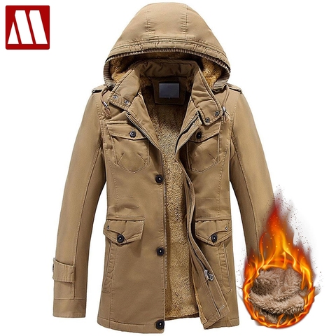 2022 New Arrival Winter Mens Jacket Fleece Cotton Jackets Asia S-6XL Thickening Outerwear, Men's Casual Commercial Plus Velvet ► Photo 1/6