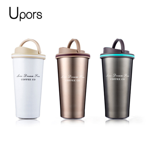 UPORS 500ML Portable Coffee Mug Stainless Steel Thermos Cups Thermocup Vacuum Flask thermo Water Bottle Travel Tea Mug Tumbler ► Photo 1/1