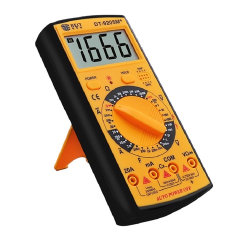 Wholesale DT9205M+ Digital LCD Multimeter with protect cover Electrical Meter AC DC Voltmeter Ohmmeter Ammeter datahold tester ► Photo 1/6