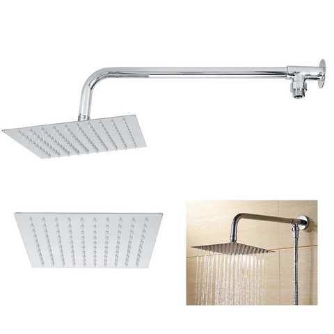 G1/2in 8in Wall Mounted Stainless Steel Rainfall Shower Set Bathroom Shower Head Top Sprayer Kit ► Photo 1/6