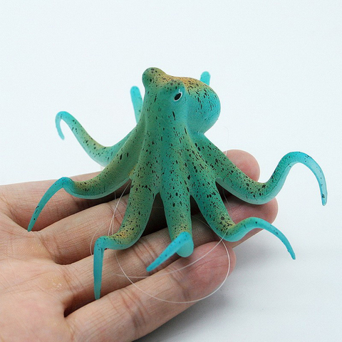 Fluorescent Artificial Octopus Aquarium Ornament with Suction Cup Fish Tank Decoration ► Photo 1/6