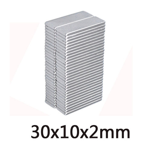 5/10/20PCS 30x10x2mm N35 Super Strong Block Neodymium Magnets Rare Earth Magnet 30mm x 10mm x 2 mm NdFeB sheet magnet 30*10*2 mm ► Photo 1/6