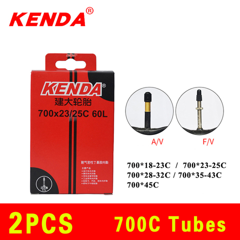 2PCS KENDA bicycle inner tube 700C 23C 25C 35C 45C camera Schrader Presta valve inner tube mountain bike tubes tire chambre air ► Photo 1/6