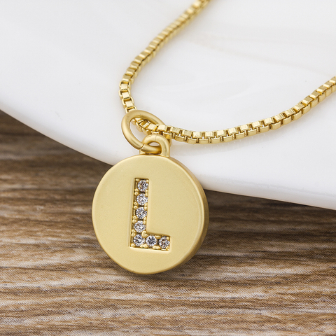 Hot Sale Fashion Tiny Daint  Alphabet Pendants 26 Letters Necklace Gold Color for Women Girls Best Birthday Party Gift ► Photo 1/6