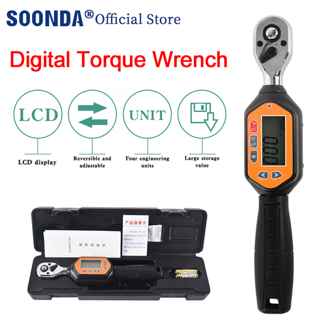 Professional Adjustable Preset Digital Torque Wrench Bicycle Car Repair Tool Torque Spanner Bidirectional ratchet head 1/4