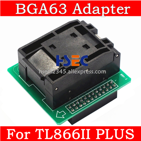 BGA63 Adapter Socket for  XGecu TL866II Plus Minipro TL866CS TL866A USB BIOS Programmer NAND 08 TSOP48 adapters  free shipping ► Photo 1/6