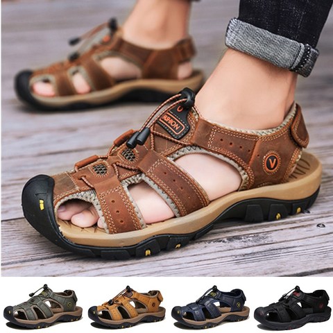 Summer Men's Breathable Sandals Women Beach Casual Shoes Thick Sole Closed Toe Aqua Shoes for Hiking Fishing ► Photo 1/6