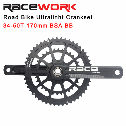 RACEWORK 3D30 Road Bike Crankset 50/34T 170mm 172.5mm 10 11 Speed Chainring Crank 22S GXP chainring BB86 Bottom bracket ► Photo 1/6