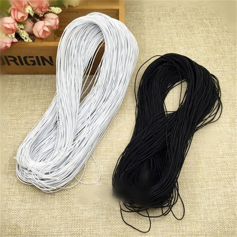 1mm 2mm 3mm Round Elastic Band Beading Elastic Stretch Cord Bead Rubber Cord String Strap Rope Tape For Bracelet Diy White Black ► Photo 1/5