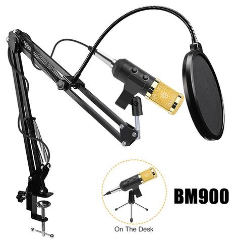 BM900 USB Capacitive Microphone Vocal Recording Wired Mic Kits for PC Computer ► Photo 1/6