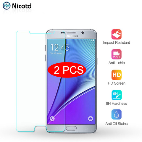 2 Pcs Tempered Glass For Samsung Galaxy Note 5 4 3 2 Screen Protector For Galaxy S7 S6 S5 S4 S3 S2 Protective Fim on i9220 i9200 ► Photo 1/6