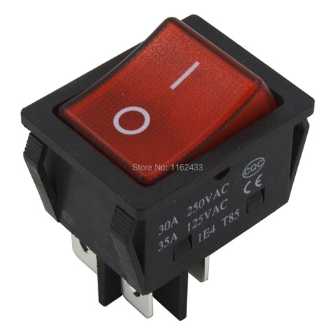 KCD4-201N-3 perforate 30 x 22 mm 30A 4 pin ON - OFF boat rocker switch KCD4 series power switch with 220V light ► Photo 1/6