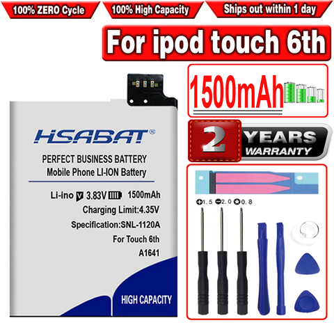 HSABAT 1500mAh A1641 Replacement Li-Polymer Battery For Ipod touch 6th Generation 6 6g ► Photo 1/6