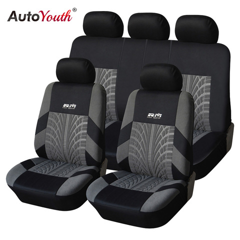 AUTOYOUTH Tyre Line Seat Covers & Supports Full Car Seat Cover Universal Auto Interior Accessories  Gray Car Seat Protector ► Photo 1/6