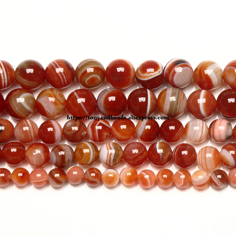 Natural Stone AAAA Quality Red Sardonyx Agates Round Loose Beads 6 8 10 12MM Pick Size For Jewelry Making ► Photo 1/1