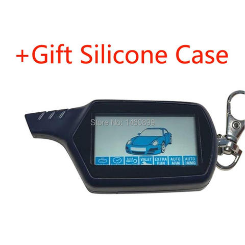 B9 LCD Remote Control Key Fob Chain + Gift Silicone Case For Russian Version Two Way Car Alarm System Starline B9 Twage Keychain ► Photo 1/3
