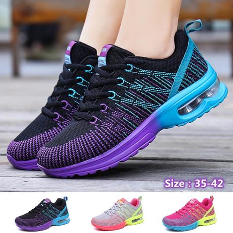 Fashion Sneakers for Women Lightweight Breathable Comfortable Outdoor Air Cushion Lace-up Running Shoes ► Photo 1/6