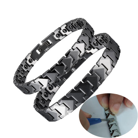 Anti-scratch Tungsten Bracelet Men Arrow Magnetic Hematite Couple Tungsten Carbide Bracelets Chain Link Energy Bracelet Male ► Photo 1/6