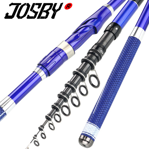 JOSBY Telescopic Fishing Rod Spinning rock rod Carbon Fishing Pole Stick Super Hard travel sea boat 2.7M 3.6M 4.5M 5.4M 6.3M ► Photo 1/6