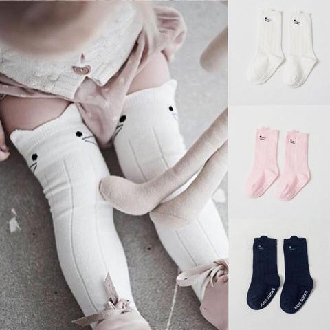Children Baby Kids Girls Tights Toddler Knee High Stockings Cats Cartoon Cotton Stockings Clothing Accessories ► Photo 1/6