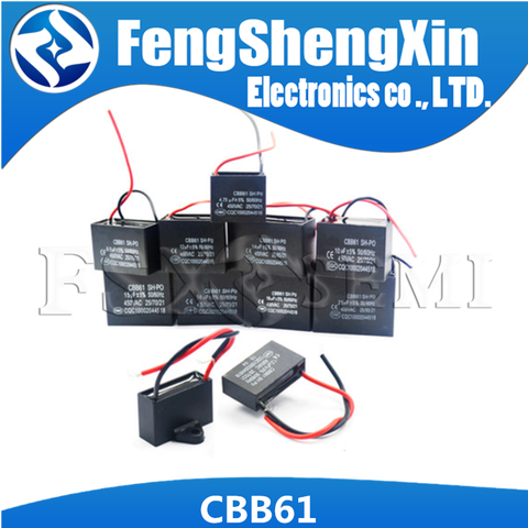 1pcs CBB61 starting capacitance AC Fan Capacitor 450V 1UF 1.2UF 1.5UF 2UF 2.5UF 3UF 3.5UF 4UF 4.5UF 5UF 6UF 7UF 8UF 10UF 12UF ► Photo 1/6