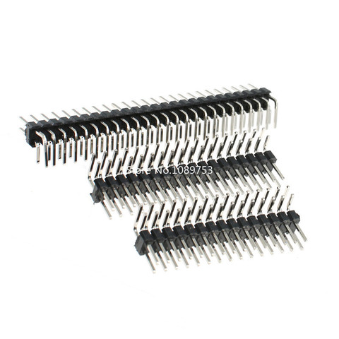 10Pcs 2.54mm Double Row Right Angle Pin Header Strip Male Pin Header Connector 2x2/3/4/5/6/7/8/10/40P for PCB Soldering Welding ► Photo 1/4