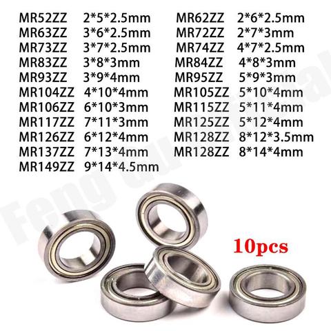 10pcs MR Series MR52ZZ To MR149ZZ Miniature Model Bearing Metal Shielded Ball Bearings ► Photo 1/6