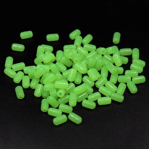 100pcs 7*12mm Cylindrical Large Soft Rubber&Hard Plastic  Fishing Luminous  Beads Glow  Rigging Beads  Bass Bait Fishing Lure ► Photo 1/6