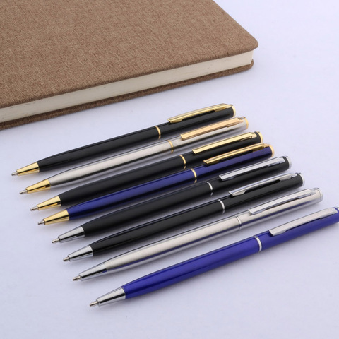 luxury quality student Frosted pen Stainless steel MATTE BLACK signature GOLD BALLPOINT PEN Stationery Office Supplies ► Photo 1/6