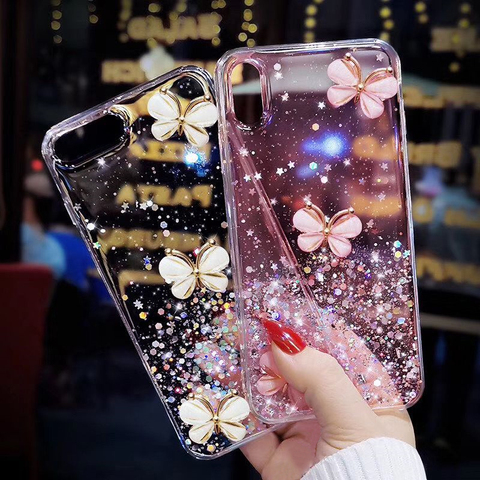 butterfly Glitter Case Redmi Note 9 pro Cover Redmi Note 8 8T 7 6 5 4 9S Pro Max For xiaomi mi note 10 lite A3 LITE Poco F1 ► Photo 1/6