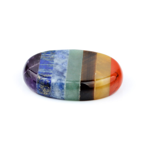 7 Chakra Energy Rainbow Natural Palm Stones Natural Gem Pocket Smooth Massage Healing Meditation Reiki Crystal Spiritual Therapy ► Photo 1/6